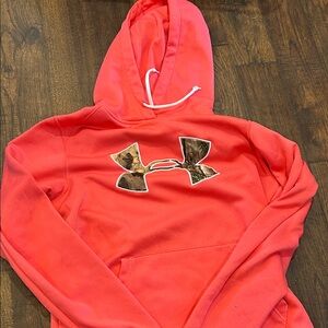 Under Armour Bright Coral Hoodie with Camo Logo